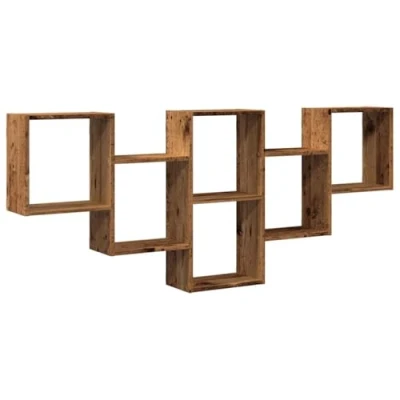 Image of vidaXL Wall Shelf/Floating Shelving/Old Wood/Brown/Engineered Wood/159x18x66 cm/25 kg Capacity/Modern Style/Dining Room/Living Room/Bedroom Storage