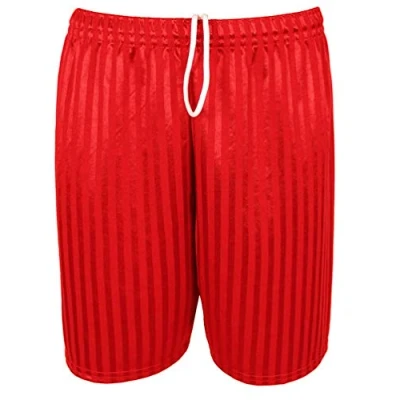 Image of Home Crafts Boys Girls Children Summer School Gym Football Cycling Shadow Stripe Uniform PE Shorts Drawstring (Age 2 3 Years, Red)