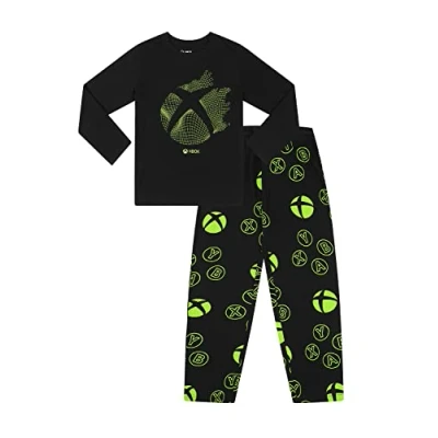 Image of Xbox Official Mens and Boys Matching Gaming Long Pyjama Set Black (12 13 Years)