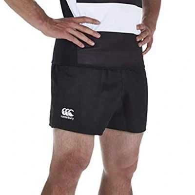 Image of Canterbury Men&#039;s Professional Cotton Shorts Rugby Short Internal Drawstring &amp; Pockets Gym/Training Short, Black, 5XL