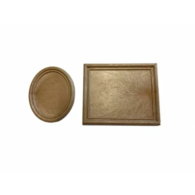 Image of Proops Dolls House Picture Frame, Pack of 2 (Oval &amp; Rectangular), 1/12th Scale. Brown (A1007B) Free UK Postage