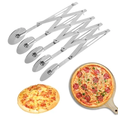 Image of Wheel Pastry Cutter,Stainless Steel Dough Cutter, Expandable Slicer, Labor Saving Cutter Wheel,Reusable Divider for Kitchen Baking, Pastry, Bread