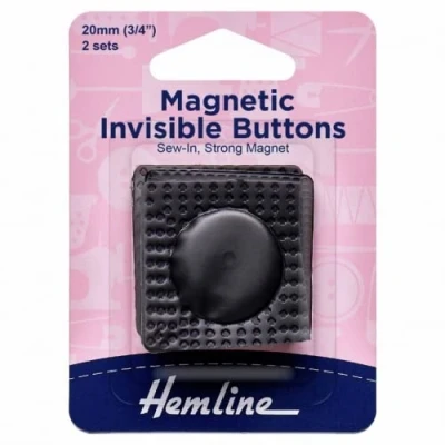 Image of Hemline Magnetic Invisible Buttons Black per Pack of 2