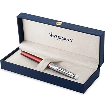 Image of Waterman Rollerball Pen Hemisphere French Riviera Collection Le Club Red Fine Point Gift Box