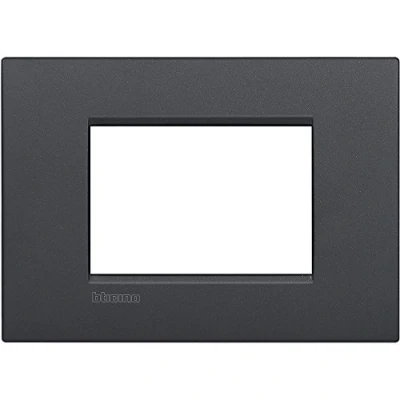 Image of Bticino Livinglight Air Plate, 3 Modules, Anthracite