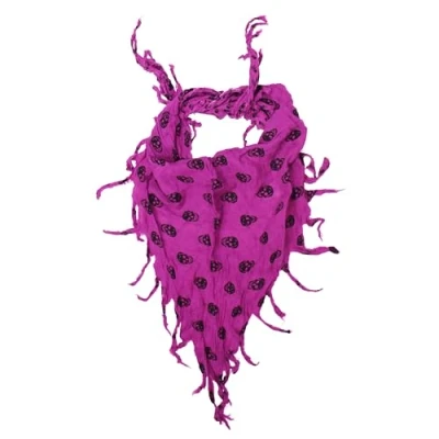 Image of Zac&#039;s Alter Ego Lightweight Gothic Skull &amp; Crossbones Reversible Triangle Scarf/Shawl
