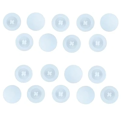 Image of Qrity 50PCS White Screw Cover Caps, Diameter 12MM Plastic Cross Head Snap In Caps Fit Phillips Screw, Decorative Covers for Furniture, Wardrobe, Cabinet Shelf