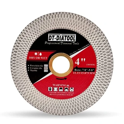 Image of DT DIATOOL Diamond Tile Saw Blade 105mm Double Sided X Mesh Cutting &amp; Grinding Disc for Porcelain Ceramic Marble Artificial Stone