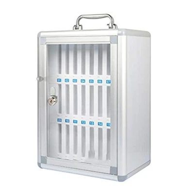 Image of Mobile Phone Storage Cabinet Safe Deposit Box School Factory Examination Work Transparent Lock With Numbered Locker (Color : Silver, Size 24)