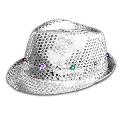 Image of Flashing LED Fedora Hat The Glowhouse (Silver)