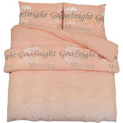 Image of vidaXL Duvet Cover Set Pink 225x220 cm Cotton