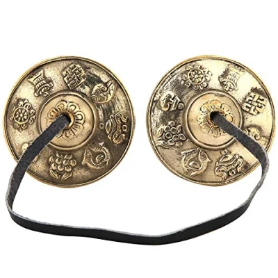 Image of Handcrafted Bell Tibetan Bell, Buddhist percussion instruments Meditation for Monk(Auspicious patterns)