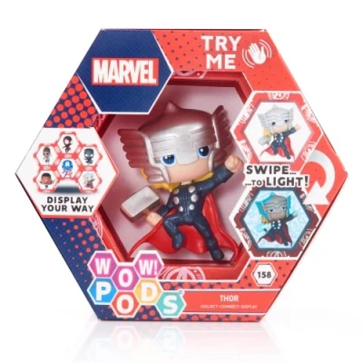 Image of WOW! PODS Avengers Collection Thor Superhero Light Up Bobble Head Figure Official Marvel Collectable Toys &amp; Gifts