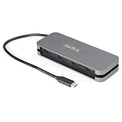 Image of StarTech.com 4 Port USB C Hub 4x A 3.0 Type 3.2 Gen 1 (5Gbps) Bus Powered Portable to Adapter Laptop 11.2&quot; (28.5cm) Cable w/ Management