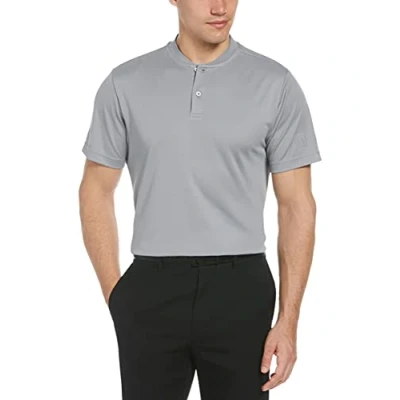 Image of PGA TOUR Men&#039;s Pique Short Sleeve Golf Polo Shirt with Casual Collar, Sleet, XX Large Tall