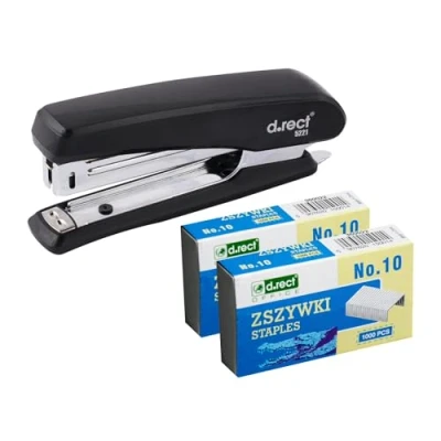 Image of D.RECT 5221 Stapler with 2000 Staples Office for 20 Sheets, Ergonomic Metal Case Paper Stapler, Table Staple Perfect or Home, Ideal Organizing Documents, Blue