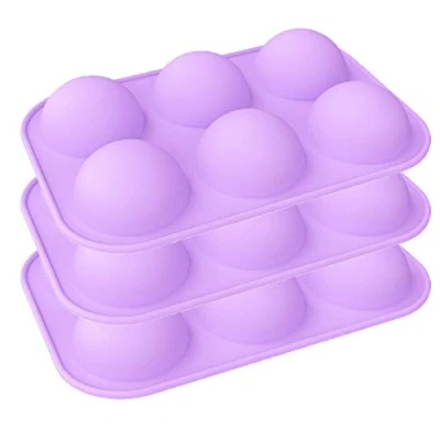 Image of Half Sphere Silicone Mould Large 6 Cavity, 3 Packs Chocolate Ball Baking Mold, for Making Cake, Jelly, Dome