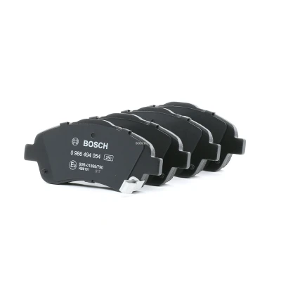 Image of E990R01899790 Brake pad set BOSCH 0 986 494 054 Low Metallic with acoustic wear warning anti squeak plate TOYOTA: Avensis II Hatchback
