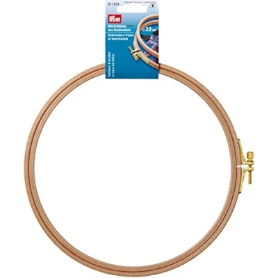 Image of Prym Natural Coloured (0.8x22cm) Beech Wood Embroidery Frame with Brass Screw 1 Piece
