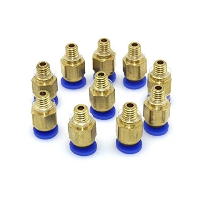 Image of DollaTek 10pcs PC4 M6 Straight Fitting 4mm thread Connector for 3D Printer