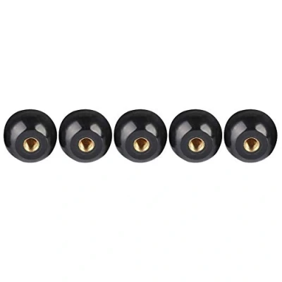 Image of ViaGasaFamido 5Pcs Ball Lever Knob 40mm Diameter M12 Female Thread Black Copper Insert Machine Tool Replacement