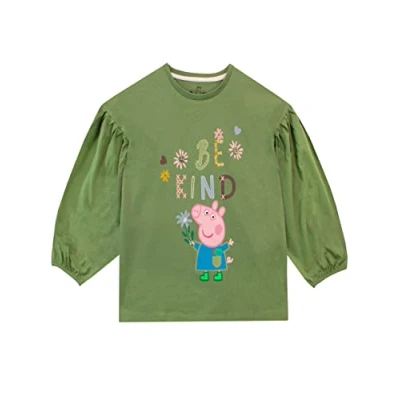 Image of Peppa Pig Girls Long Sleeve T Shirt Green 6 7 Years