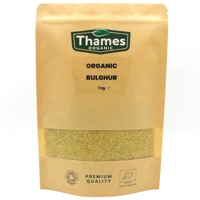 Image of Organic Bulghur Wheat Certified Organic, Non GMO, Vegan, No Additives, Preservatives, Resealable Bag by Thames 1kg