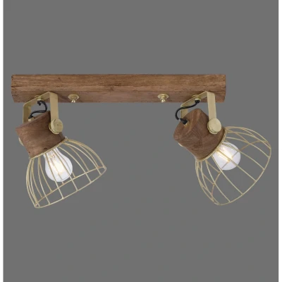 Image of Alami Wire Twin Ceiling Spotlight Matt Brass 2xE27