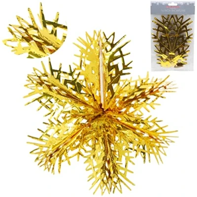 Image of Christmas Concepts® 16 (1.3ft) Large Foil 3D Snowflake Hanging Decoration Trimming (Gold)