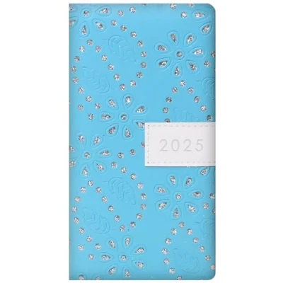 Image of 2025 Diary Slim Week to View Fashion Glitter Floral Sparkles (Silver)