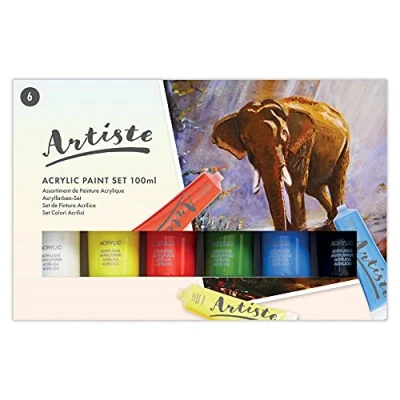 Image of Artiste Acrylic Paint Set 6 Pack 100ml