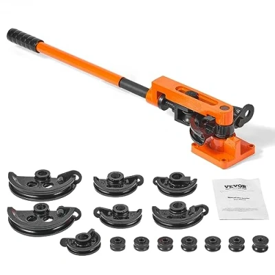 Image of VEVOR Pipe Tube Bender, 3/8&quot; to 1&quot; OD Manual Bender with 7 Bending Dies, 180 Copper Aluminum Pipes Tools for HVAC Air Conditioning Refrigerator Auto Repair