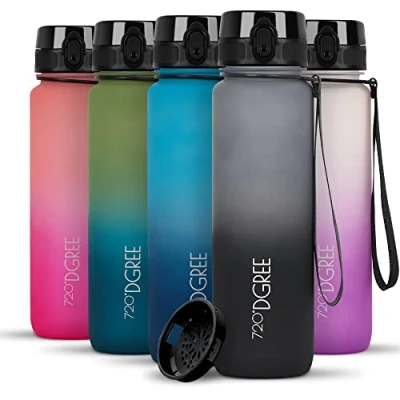 Image of 720DGREE Water Bottle “uberBottle“ +Sieve 1l Multicolour BPA Free Tritan, Leakproof, Reusable Drinking Sports for Gym, Fitness, Kids, Bike, Travel, School, Office