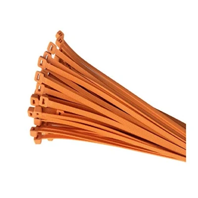 Image of 100 x Orange Nylon Cable Ties 300 4.8mm / Extra Strong Zip Tie Wraps