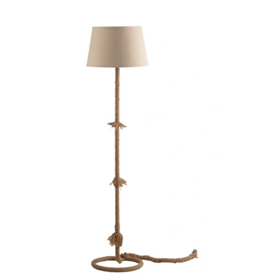 Image of Rope Design Floor Pendant Tappered Shade, Beige, E27