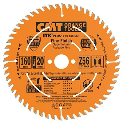 Image of CMT 273.160.56H ITK Plus FINE Finish Saw Blade HW 160X1.8/1.2X20(+16) Z=56 ATB+S