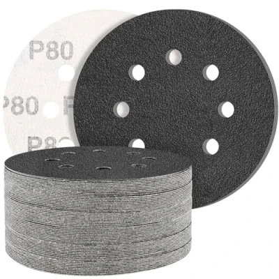 Image of STEBRUAM Orbital Sander Discs, 125mm Sanding Discs 50PCS Silicon Carbide Sandpaper Dry Wet Include 80 Grit for Waterproof Grinder Polishing/Metal/Automotive
