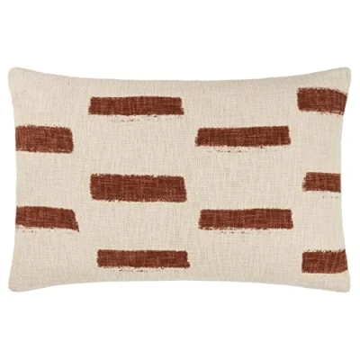 Image of Yard Terra Slub Cotton Feather Filled Cushion Brown One Size