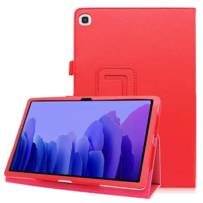 Image of [TECH UK] Case for Galaxy Tab A7 10.4&quot; 2020 Release Model T500, Premium Slim Leather Folio Stand Cover Samsung 10.4 Inch Tablet (SM T500/T505/T507) (Red)