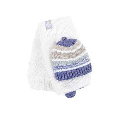 Image of HEAT HOLDERS Ladies Converter Heatweaver Thermal Winter Warm Mitt Mitten Gloves (Cream/Dusted Lilac Bronte)