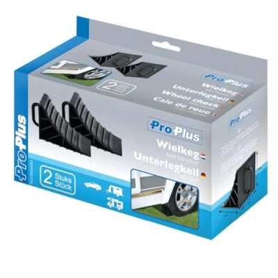 Image of ProPlus Wheel chock plastic with handle set of 2 pieces