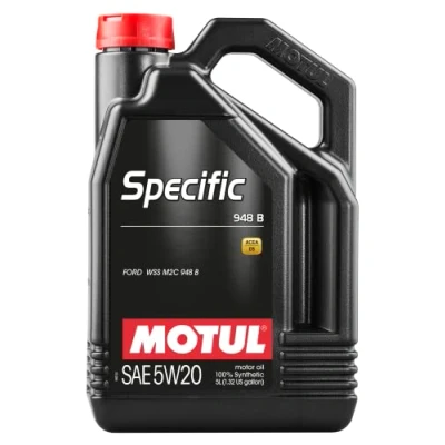 Image of Motul 106352 Specific 948 B 100% Synthetic Petrol Engine Oil Compatible with FORD Viscosity SAE J 300, 5W 20 5 Litres