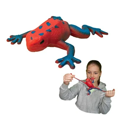 Image of Rep Pals Srawberry Frog, stretchy Toy from Deluxebase. Super animal replicas that feel real, great for kids