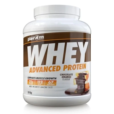 Image of Per4m Protein Whey Powder 67 Servings of High Shake with Amino Acids for Optimal Nutrition When Training Low Sugar Gym Supplements (2010g, Chocolate Orange)
