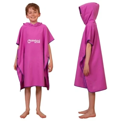 Image of Lakeland Active Patterdale Hooded Changing Poncho Towel Pink Child (Age 5 10)