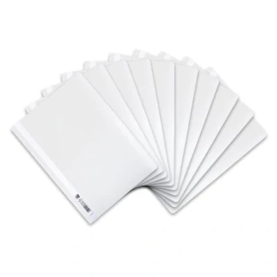 Image of Oxford A4 File Folders Plastic White Pack of 10