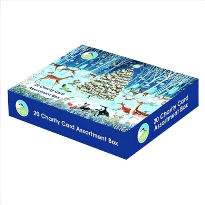 Image of RSPB Charity Christmas Cards Box of 20 Multipack Assorted Designs Snowy Woodland Animals Made in The UK Eco Friendly