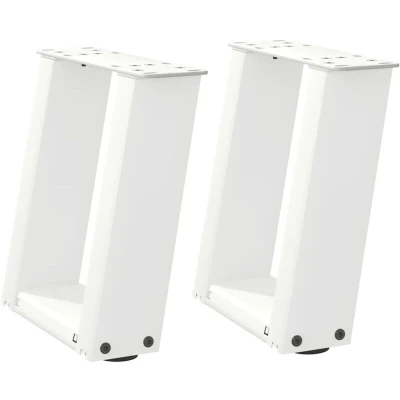 Image of vidaXL Coffee Table Legs U Shaped 2 pcs White 30x(30 31) cm Steel