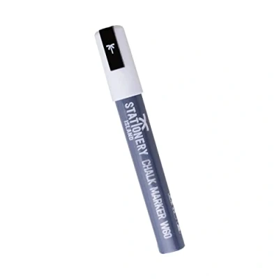 Image of STATIONERY ISLAND White Chalk Pen for Blackboard, Liquid Marker Chalkboard and Glass, Wipeable Window Drawing 6mm Chisel Nib