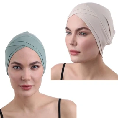 Image of Deresina Headwear W Front Chemo Cap (Khaki Taupe)